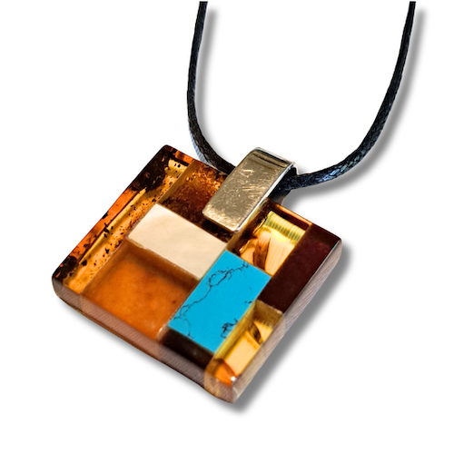 HW-2582 Pendant Square $105 at Hunter Wolff Gallery
